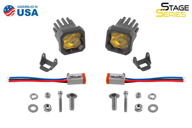 Diode Dynamics Stage Series C1 LED Pod Sport - Yellow Wide Standard ABL (Pair) - DD6443P - view 7