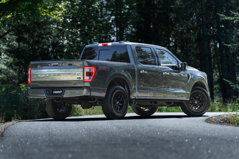 MBRP ARMOR BLK Cat-Back Exhaust - 2021+ Ford F-150 2.7L/3.5L/5.0L Dual Pre-Axle - MBRP part S5217BLK view 4