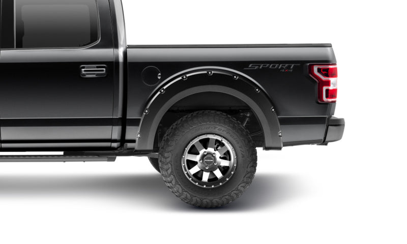 Bushwacker Pocket Style Flares 4pc for 2018-2020 Ford F-150 (Excl Models w/Tech Pkg) - Agate Black Met - view 4