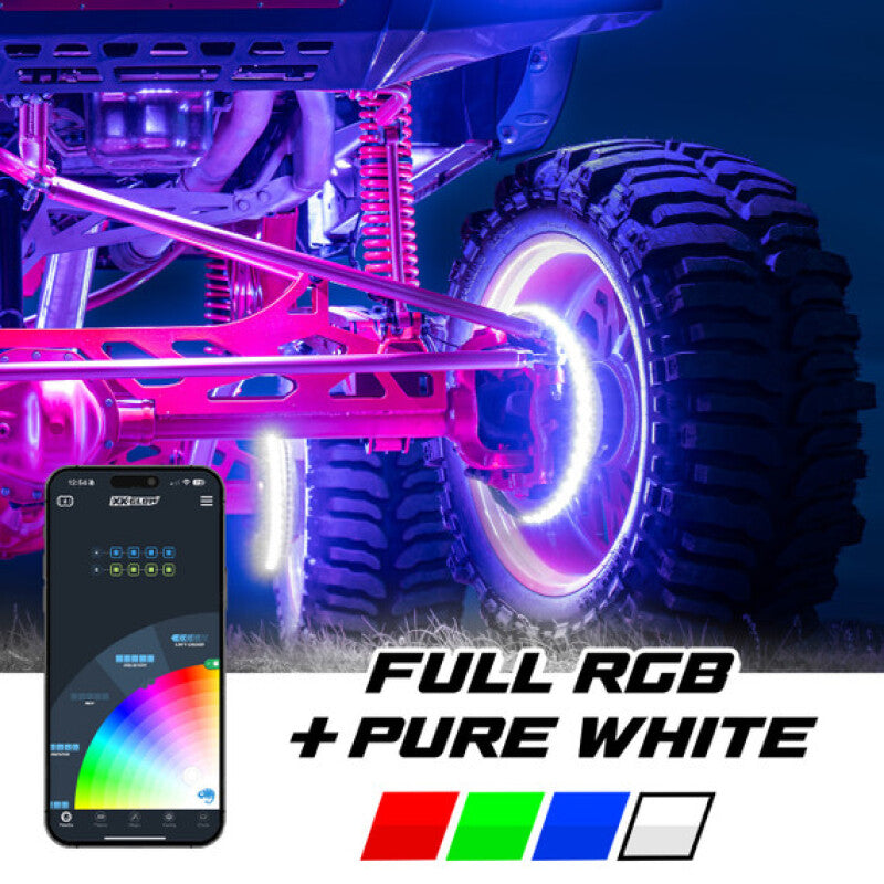 XKGLOW XKmax 15in LED Ultra 3-Row Wheel Ring Light Kit w/RGBW Color Chasing App Control - MX-WHEEL-KITD - view 4