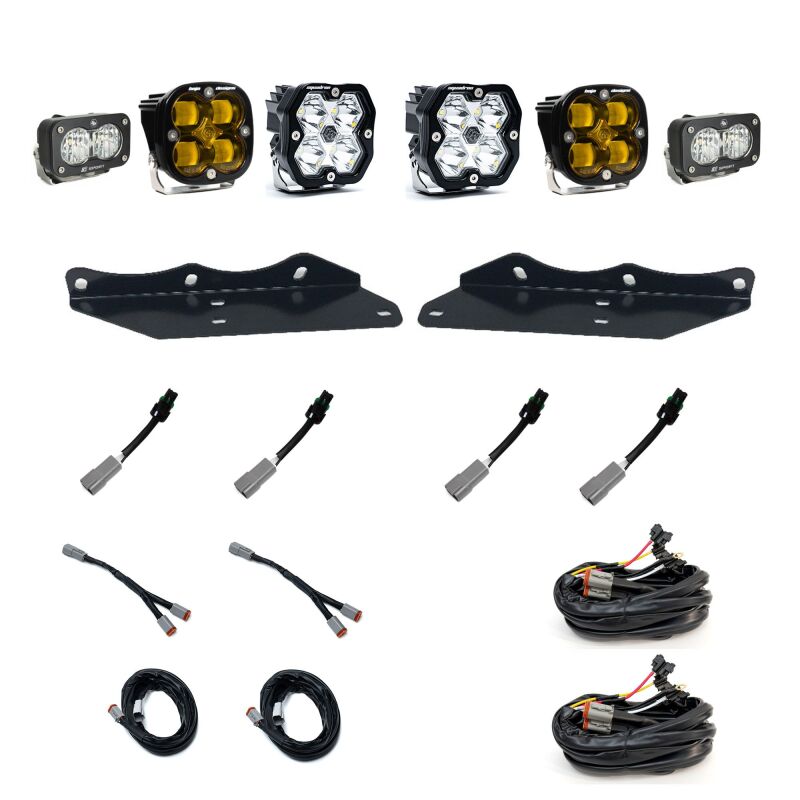 Baja Designs LED Light Kits - 2017-2020 Ford Raptor Squadron 2.0 Sport (Spot) + 1.0 SAE Amb + S2 Sport W/C Fog Pkt Kit - part 440070