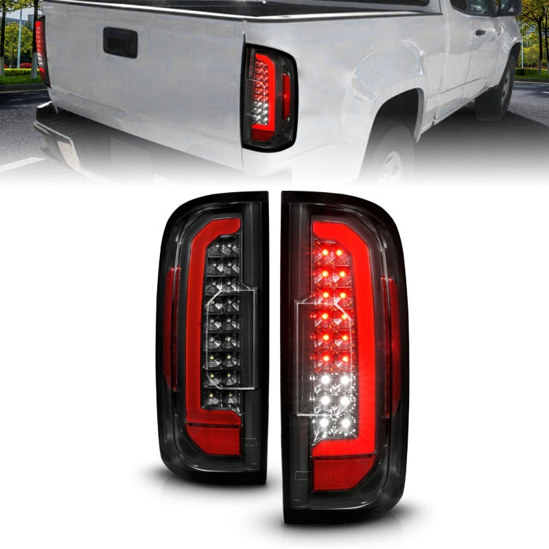 ANZO LED Light Bar Tail Lights, Black Housing, Clear Lens - 2015-2022 GMC Canyon - ANZO part 311434