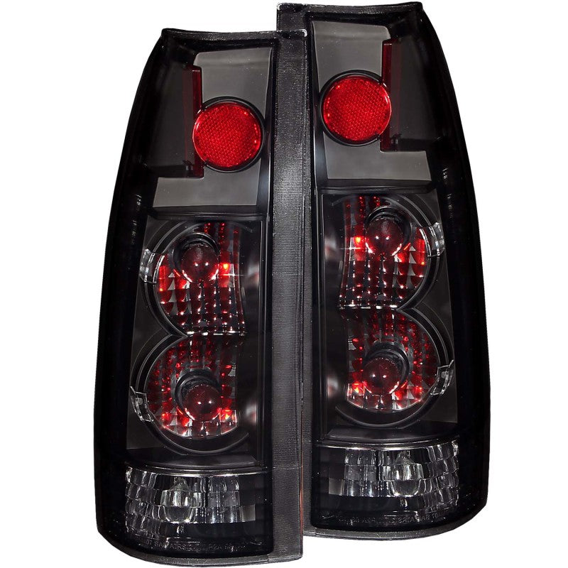 ANZO Euro Tail Lights, Black Housing, Smoke Lens - 1988-1998 Chevy/GMC C/K 1500/2500, 1988-2000 C/K 3500, 1992-1999 Chevy Suburban, 1992-1994 Blazer, 1995-1999 Tahoe, 1992-1999 GMC Yukon - ANZO part 211156
