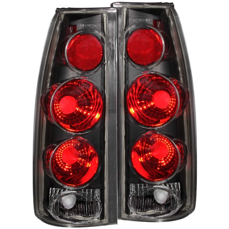 ANZO 3D Style Tail Lights, Black - 1988-1998 Chevy/GMC C/K 1500/2500, 1988-2000 Chevy/GMC C/K 3500, 1992-1999 Chevy Suburban, 1992-1994 Chevy Blazer, 1995-1999 Chevy Tahoe, 1992-1999 GMC Yukon - ANZO part 211019