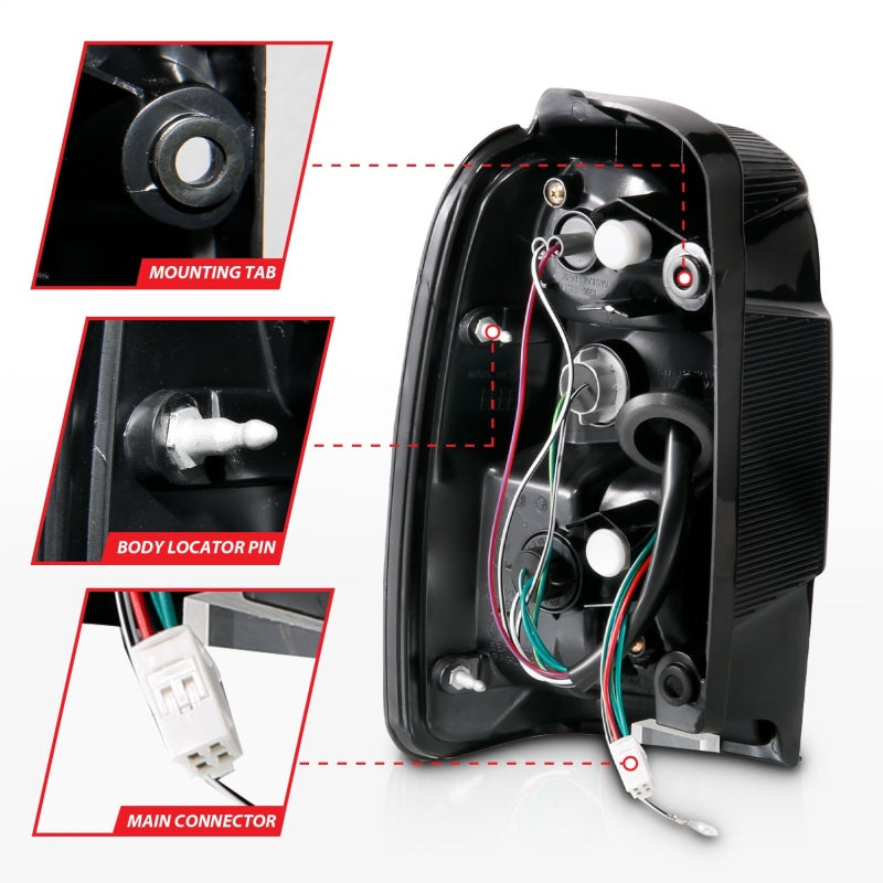 ANZO LED Tail Lights, Black - 2001-2002 Toyota 4Runner - ANZO part 311099 view 6