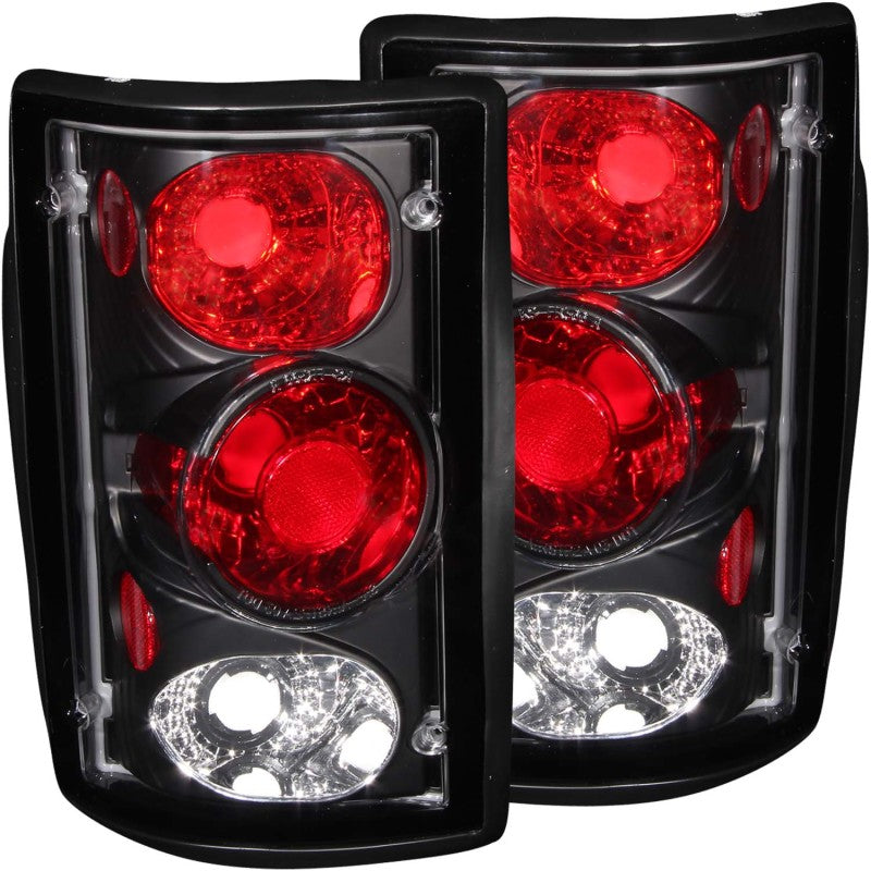 ANZO Euro Tail Lights, Black - 2000-2005 Ford Excursion - ANZO part 211051