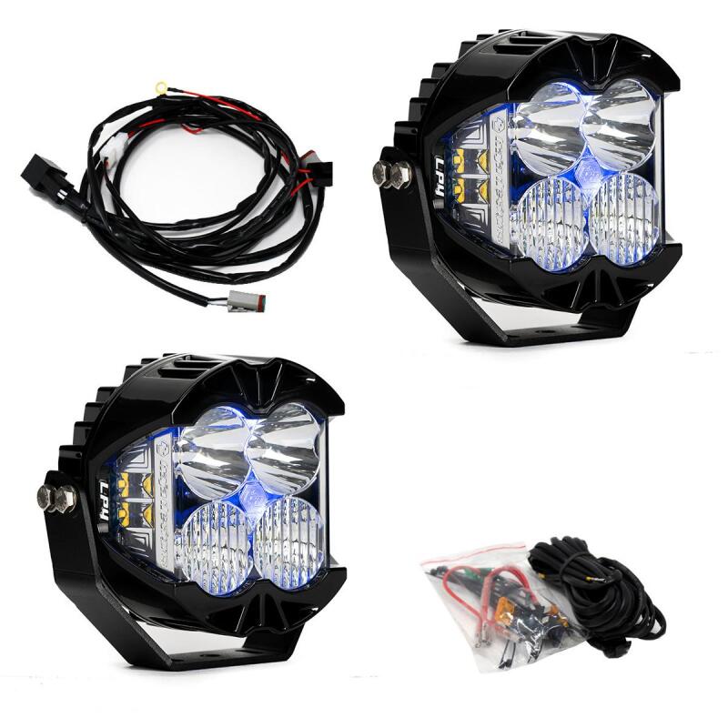 Baja Designs LP4 Pro LED Light Pods - LP4 Pro Driving/Combo LED - Blue Backlight (Pair) (part 297815)