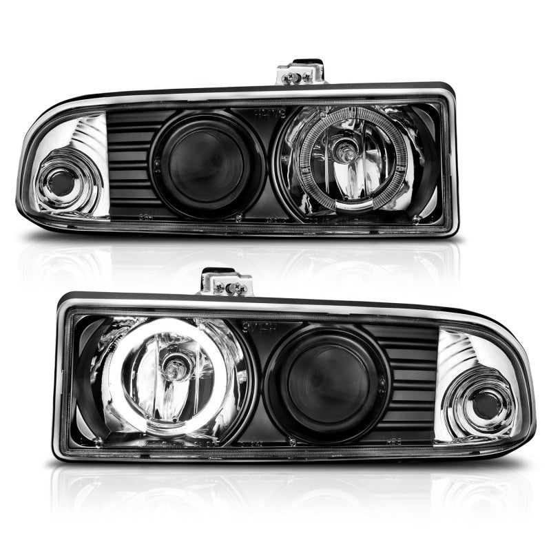 ANZO LED Projector Halo Headlights, Black - 1998-2004 Chevy S-10 & S-10 Blazer - ANZO part 111015 view 3