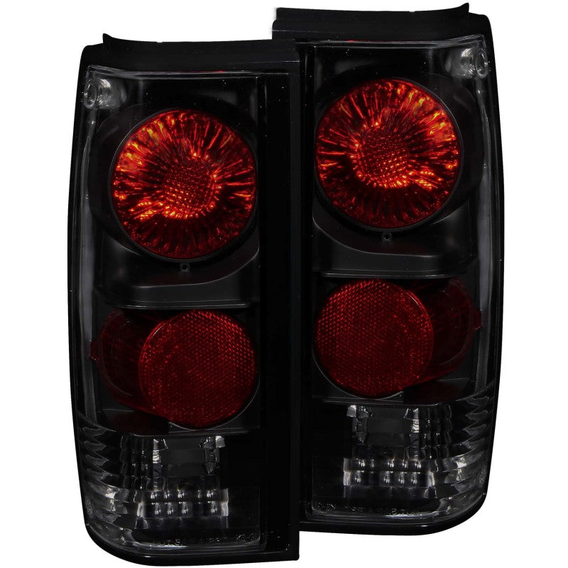 ANZO Euro Tail Lights, Chrome Housing, Dark Smoke Lens - 1982-1993 Chevy S-10, 1991-1993 GMC Sonoma - ANZO part 211163