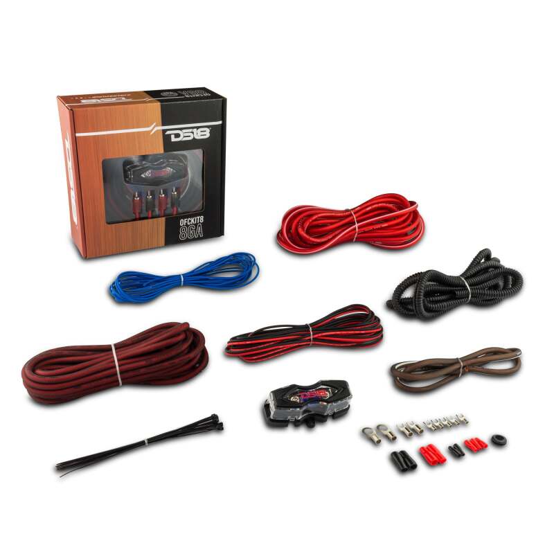 DS18 8-Gauge Amplifier Installation Kit (100% OFC Copper) - OFCKIT8