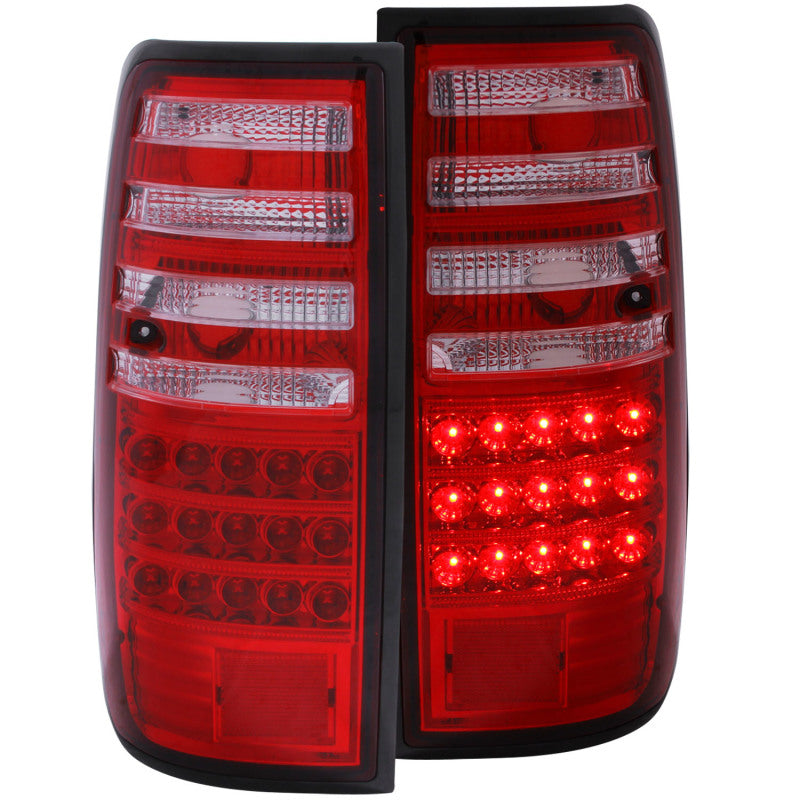 ANZO LED Tail Lights, Chrome Housing, Red/Clear Lens - 1991-1997 Toyota Land Cruiser - ANZO part 311095