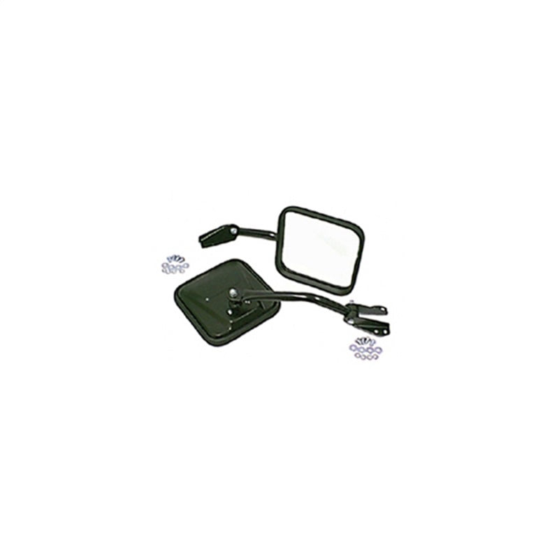 Rugged Ridge Black Side Mirrors with Convex Glass for 1955-1986 Jeep CJ
