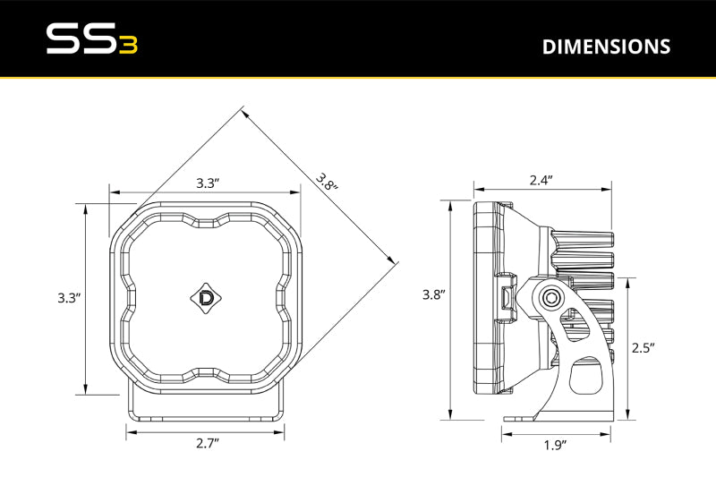 Diode Dynamics 2021 Ford Bronco Sport SS3 LED Ditch Light Kit - White Combo - DD7184 - view 8