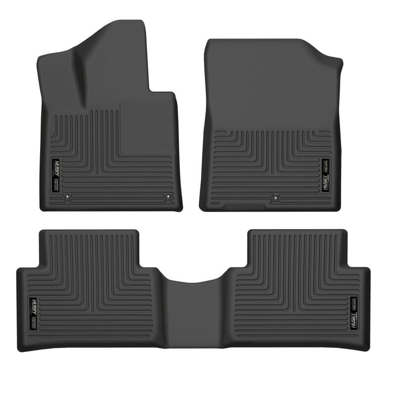 Husky Liners WeatherBeater Floor Liners - Hyundai, Kia & Genesis - 21-22 Kia Sorento WeatherBeater Front & 2nd Seat Floor Liners - Black (part 95841)