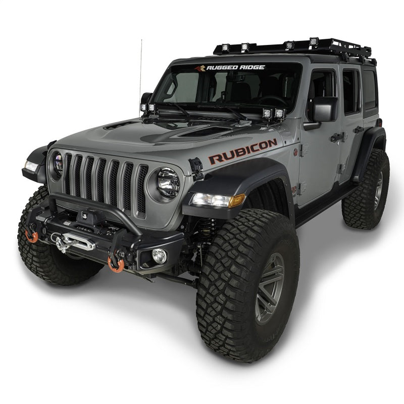 Rugged Ridge Arcus Front Bumper Tube Overrider Black for 2018-2020 Jeep Wrangler JL - view 5