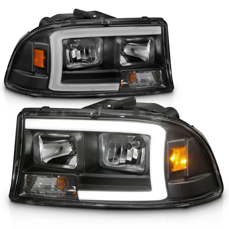 ANZO Crystal Plank Style Headlights, Black - 1997-2004 Dodge Dakota, 1998-2003 Dodge Durango - ANZO part 111591 view 2