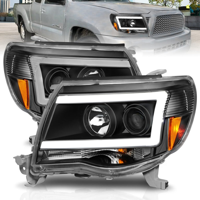 ANZO Projector C-Bar Headlights, Black - 2005-2011 Toyota Tacoma - ANZO part 111517