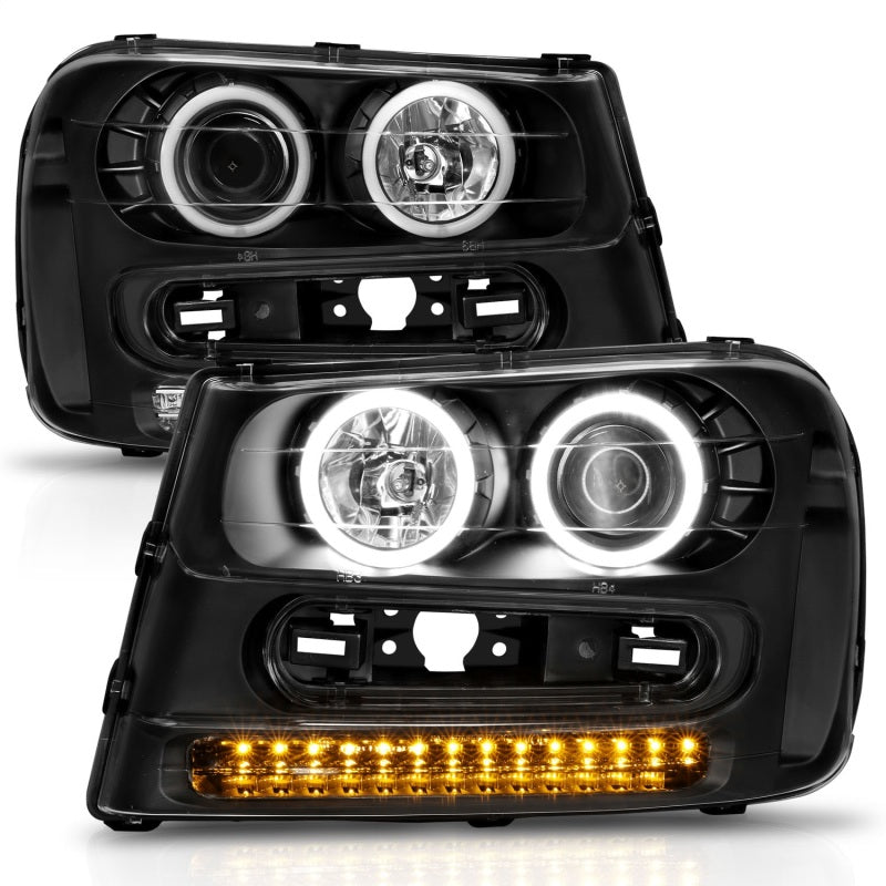 ANZO Projector RX Halo Headlights, Black - 2002-2009 Chevy Trailblazer - ANZO part 111127 view 8