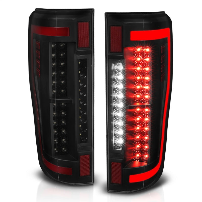 ANZO LED Light Bar Tail Lights, Black Housing, Smoke Lens - 2017-2019 Ford F-250/F-350/F-450/F-550 - ANZO part 311288 view 3