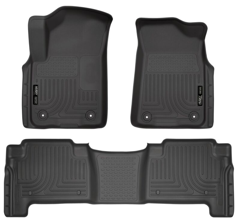 Husky Liners WeatherBeater Floor Liners - Nissan & Infiniti - 2019+ Infiniti QX80/2019+ Nissan Armada Weatherbeater Black Fnt & 2nd Seat Floor Liners (part 95671)