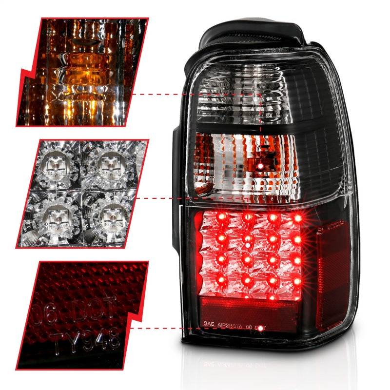 ANZO LED Tail Lights, Black - 2001-2002 Toyota 4Runner - ANZO part 311099 view 4