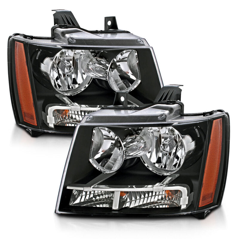 ANZO Crystal Headlights, Black - 2007-2014 Chevy Tahoe & Suburban, 2007-2013 Chevy Avalanche - ANZO part 111392 view 2