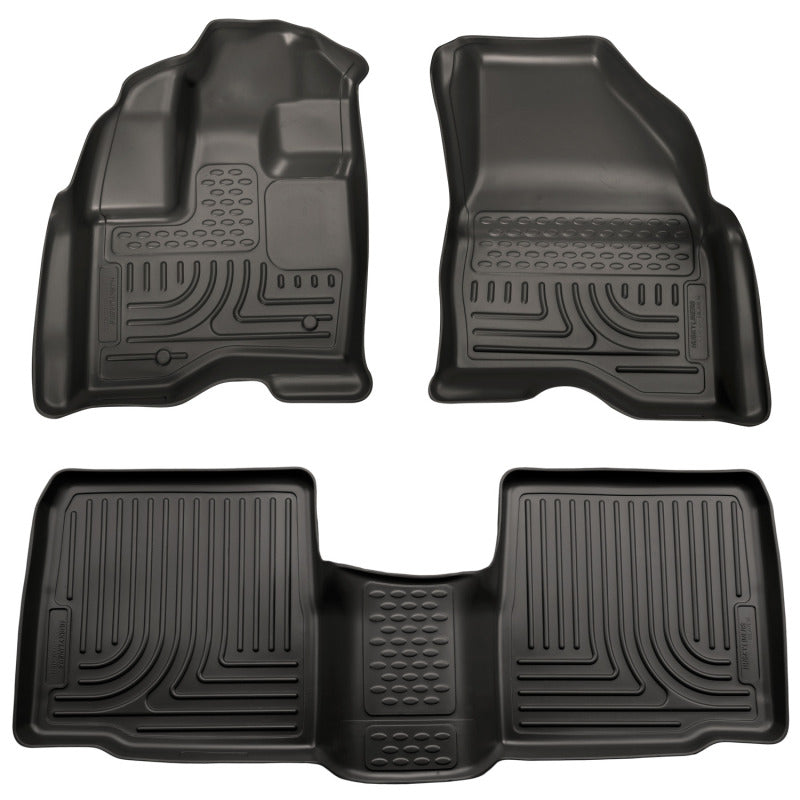 Husky Liners WeatherBeater Floor Liners - Ford & Lincoln - 09-13 Lincoln MKS WeatherBeater Combo Black Floor Liners (part 98731)