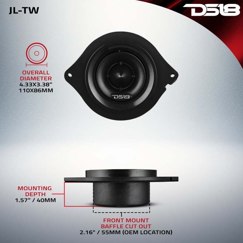 DS18 2.7in OEM Replacement Dash Tweeter - 100W RMS, 4 Ohm - JL-TW - view 2