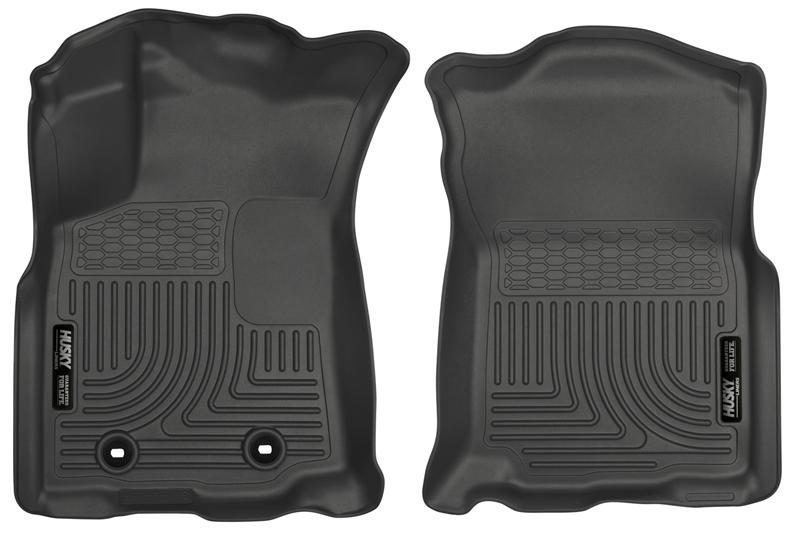 Husky Liners WeatherBeater Floor Liners - Toyota Tacoma - 2016 Toyota Tacoma w/ Auto Trans WeatherBeater Front Black Floor Liners (part 13951)
