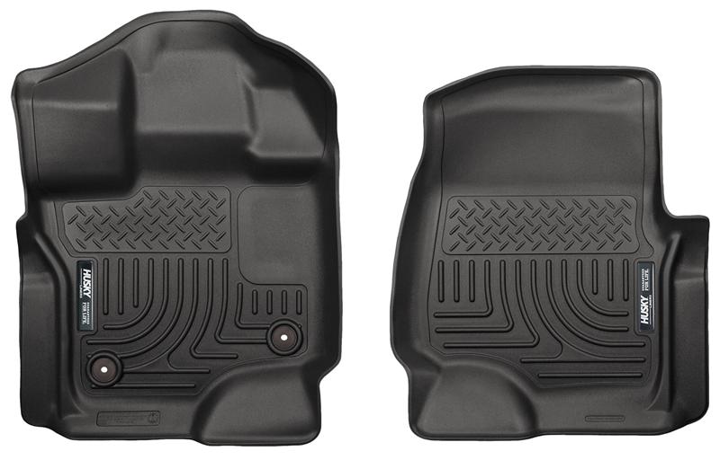Husky Liners WeatherBeater Floor Liners - Ford F-150 - 15-23 Ford F-150 Super/Super Crew Cab WeatherBeater Black Front Floor Liners (part 18361)
