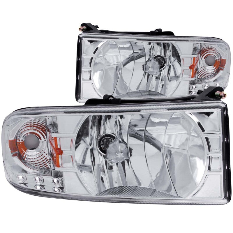 ANZO Crystal Headlights w/ LED Accent, Chrome - 1994-2001 Ram 1500, 1994-2002 Ram 2500/3500 - ANZO part 111206 view 2