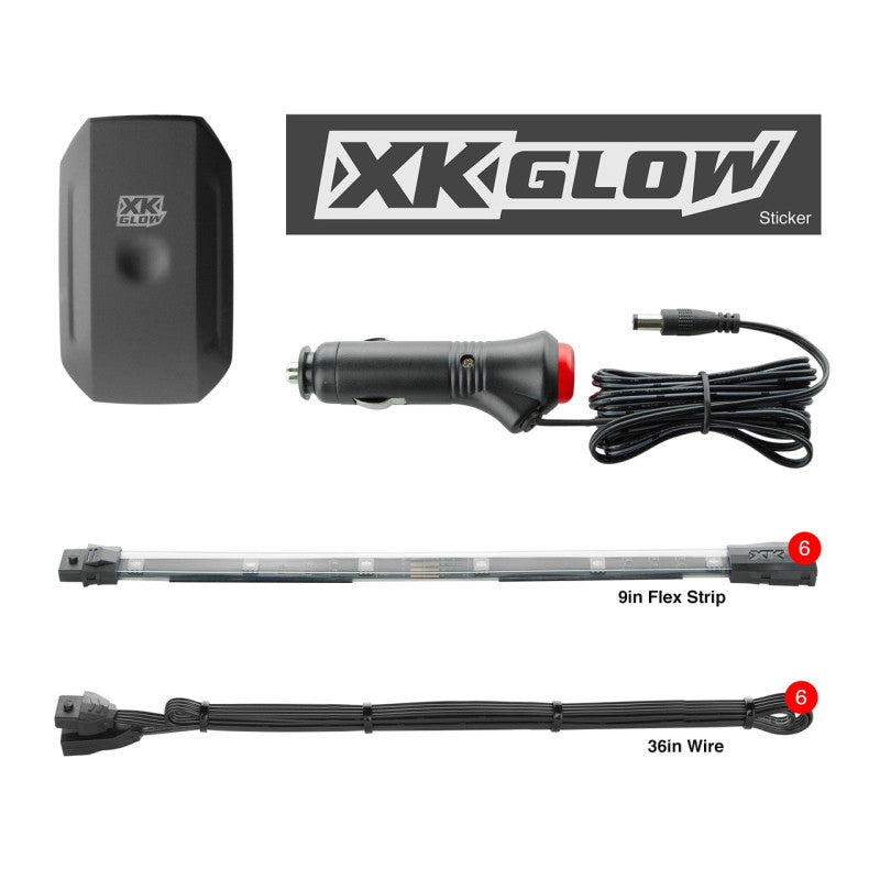 XKGLOW Flex Strip Million Color XCHROME Smartphone App Controlled Undercar Kit 6x10In - KS-Car-Mini - view 2