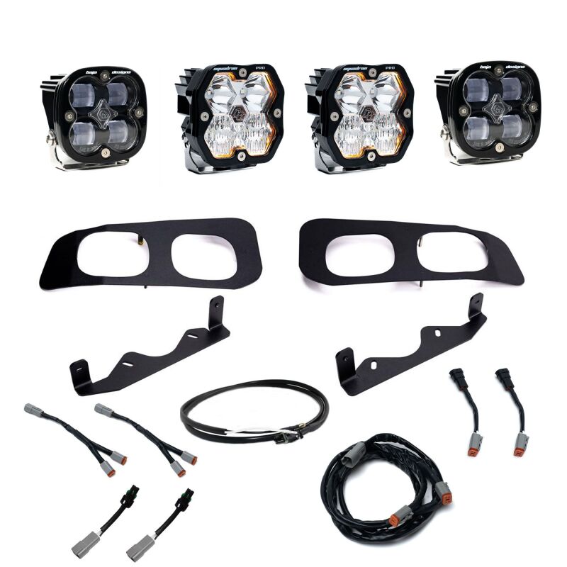 Baja Designs LED Light Kits - Ford Super Duty - 2023+ Ford Super Duty Squadron Pro/SAE 2.0 Dual Fog Pocket Kit (SAE Fog) - Clear (part 440033UP)