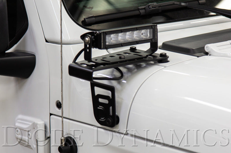 Diode Dynamics 18-21 Jeep JL Wrangler/Gladiator SS6 Cowl LED Bracket Kit - White Driving - DD6092 - view 7