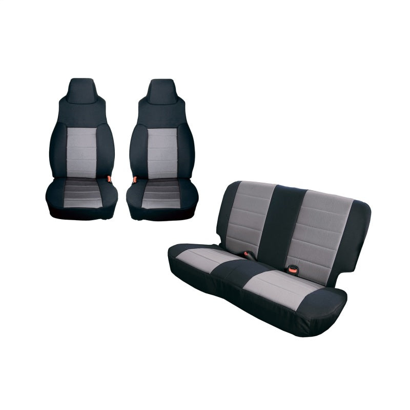 Rugged Ridge Seat Cover Kit Black/Gray for 1997-2002 Jeep Wrangler TJ