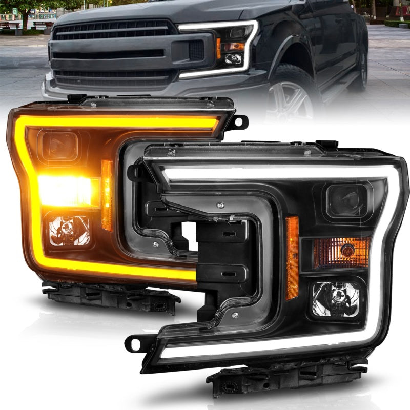 ANZO Projector Plank Style Switchback Headlights, Black - 2018-2020 Ford F-150 - ANZO part 111509