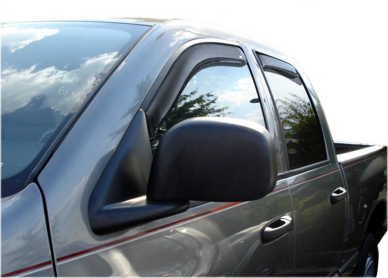 AVS Ventvisor In-Channel Front & Rear Window Deflectors 4pc for 2002-2008 Dodge RAM 1500 Quad Cab - Smoke - view 4