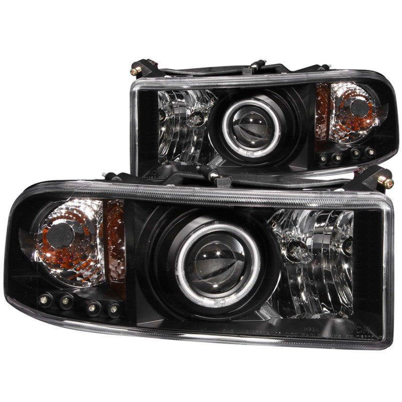 ANZO Projector RX Halo Headlights, Black - 1994-2001 Ram 1500, 1994-2002 Ram 2500/3500 - ANZO part 111065