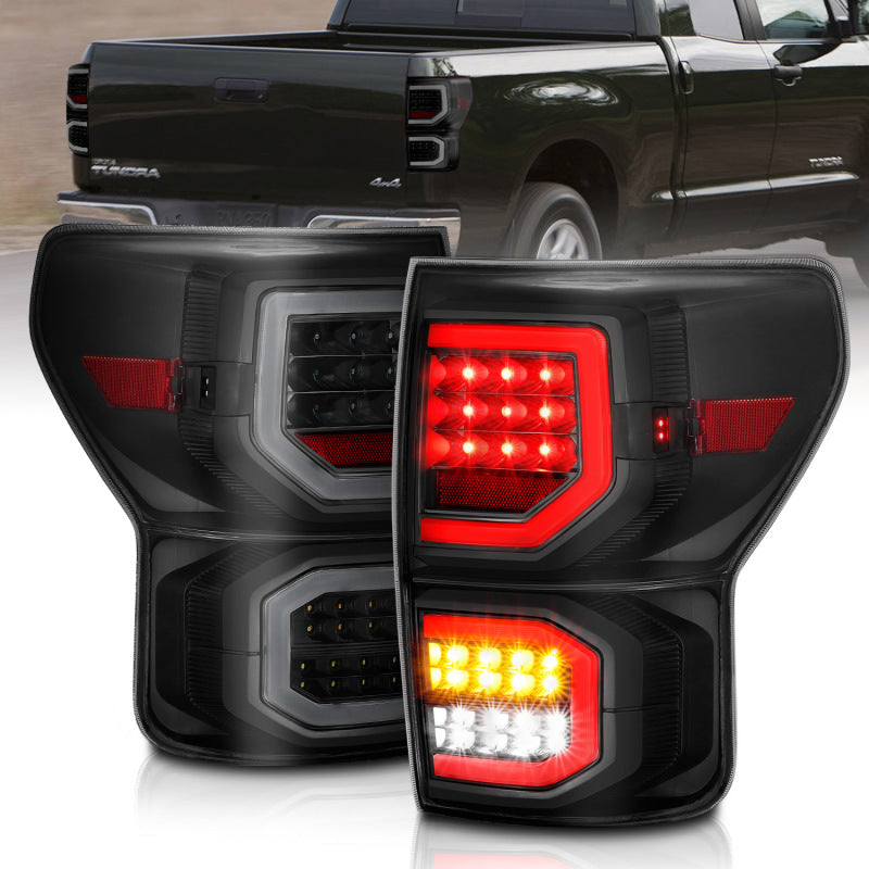 ANZO LED Plank Style Tail Lights, Black Housing, Smoke Lens - 2007-2013 Toyota Tundra - ANZO part 311337