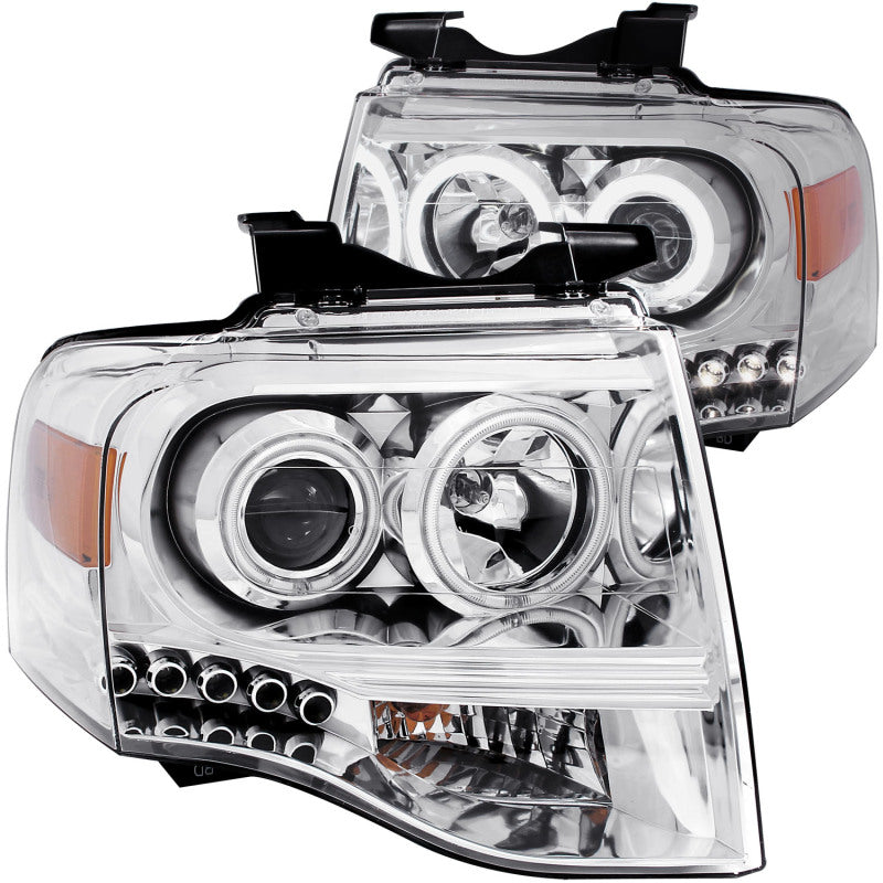 ANZO Projector RX Halo Headlights, Chrome - 2007-2014 Ford Expedition - ANZO part 111114 view 3