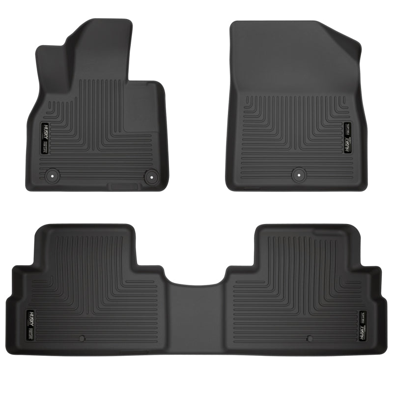 Husky Liners WeatherBeater Floor Liners - Hyundai, Kia & Genesis - 20-22 Hyundai Palisade Weatherbeater Black Front & 2nd Seat Floor Liners (part 95711)