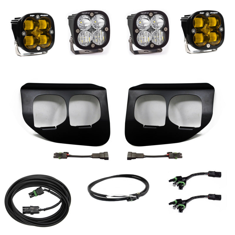 Baja Designs LED Light Kits - Ford Super Duty - 2020+ Ford Super Duty Fog Lights FPK Amber SAE/Pro DC w/Upfitter (part 447737UP)