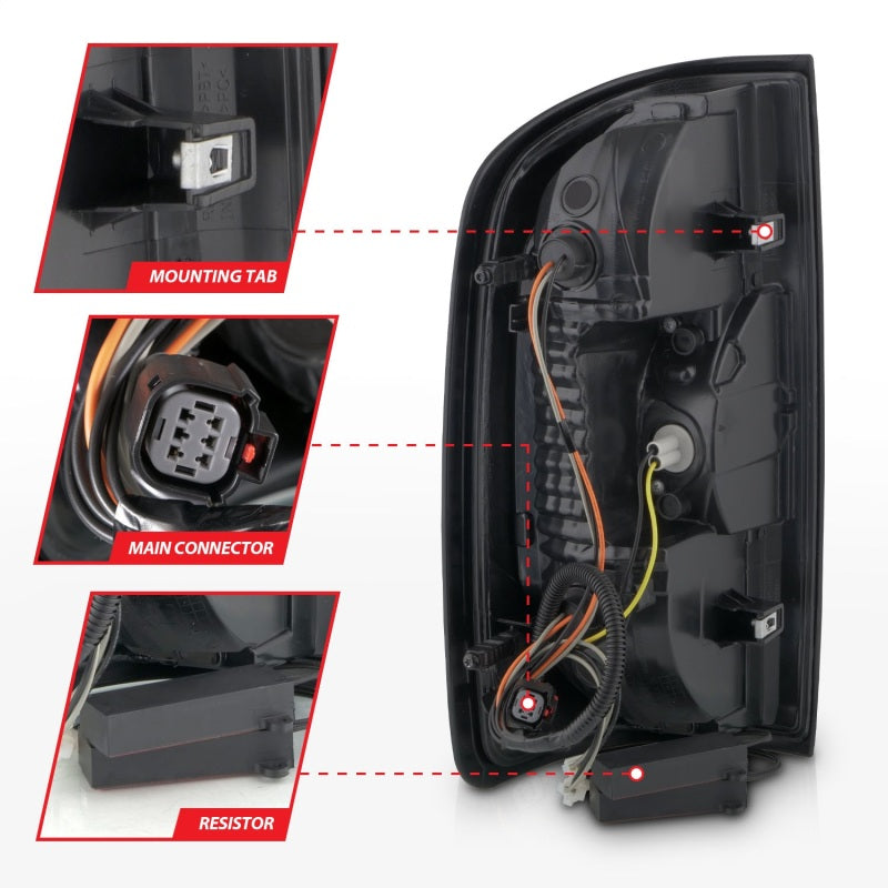 ANZO Full LED Light Bar Tail Lights, Black Housing, Smoke Lens - 2015-2022 GMC Canyon - ANZO part 311435 view 5