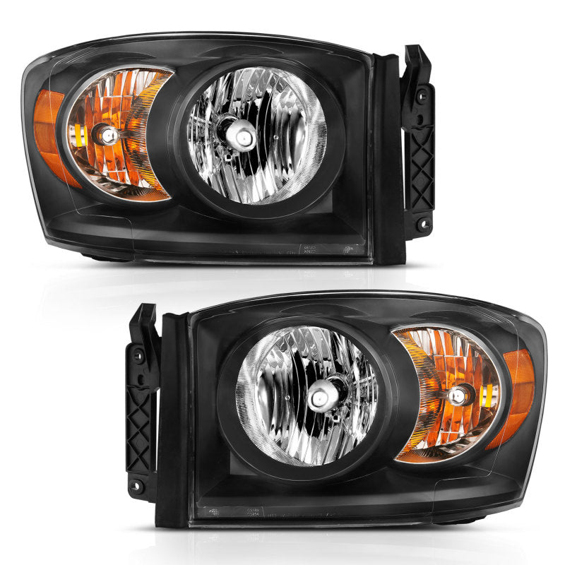ANZO Crystal Headlights, Black - 2006-2008 Ram 1500, 2006-2009 Ram 2500/3500 - ANZO part 111427
