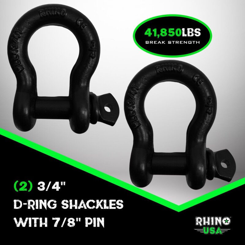 Rhino USA 30Ft Tow Strap/Shackles Combo - RNO-SHACKSTRAP30 - view 2
