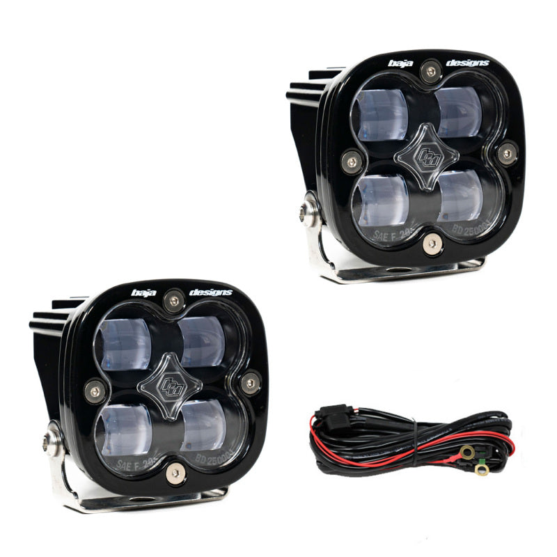 Baja Designs SAE & DOT Road-Legal LED Lights - Squadron SAE LED Auxiliary Light Pod Pair - Clear (part 257801)