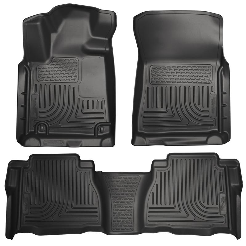 Husky Liners WeatherBeater Floor Liners - Toyota Tundra - 07-11 Toyota Tundra Double/CrewMax Cab WeatherBeater Combo Black Floor Liners (part 98581)
