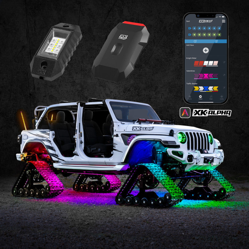 XKGLOW RGBW Addressable LED Rock Light Kits Standard XKalpha App Controlled - AP-ROCK-STA