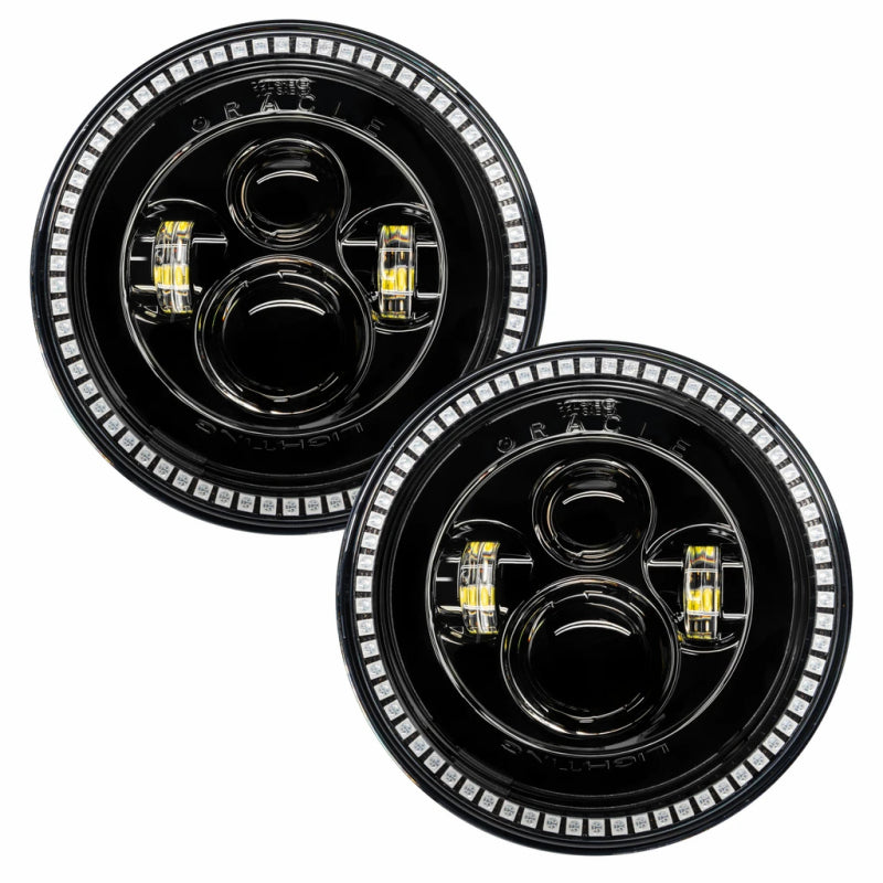 ORACLE Lighting 7in High Powered LED Headlights - Black Bezel - ColorSHIFT - BC1 - 5769-335 - view 8
