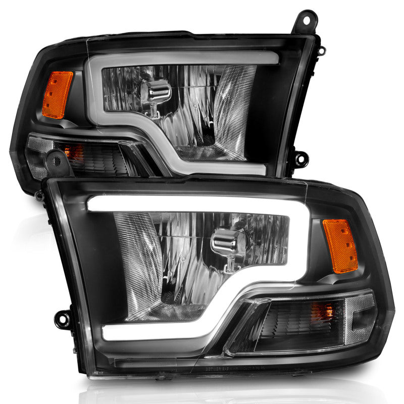 ANZO Crystal C-Bar Headlights, Black - 2009-2018 Ram 1500, 2010-2018 Ram 2500/3500 (For dual light models) - ANZO part 111515 view 2